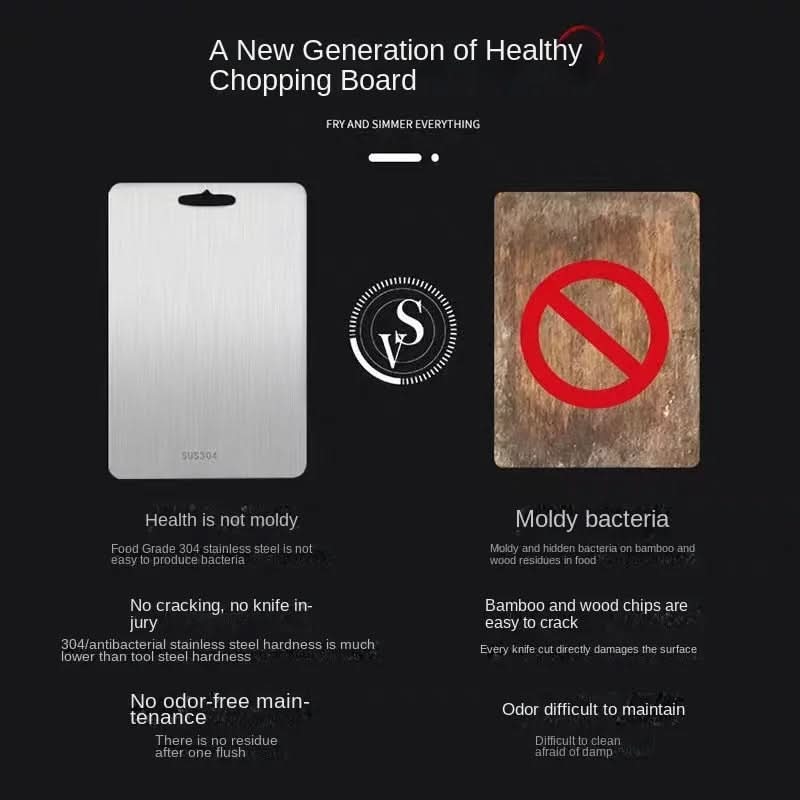 Lisslune | CHEFSTEEL – Cutting board made of stainless steel, robust & easy to clean for hygienic work