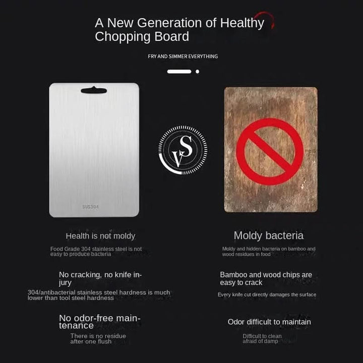 Lisslune | CHEFSTEEL – Cutting board made of stainless steel, robust & easy to clean for hygienic work