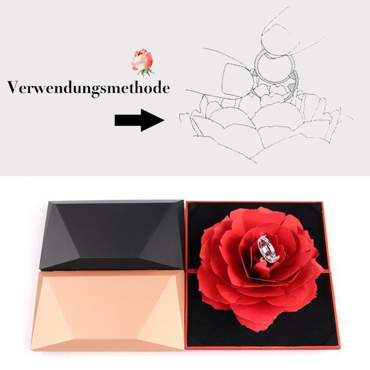 Lisslune | 3D Pop Up Rose Ring Box