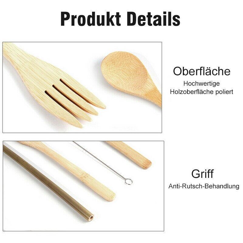 Lisslune | Portable Bamboo Cutlery Set (5 pcs)