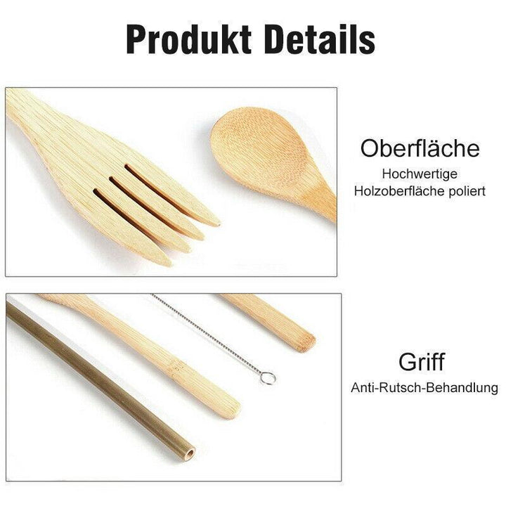 Lisslune | Portable Bamboo Cutlery Set (5 pcs)