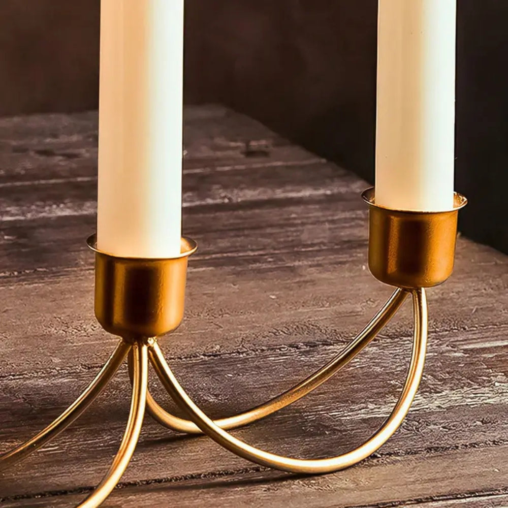 Lisslune | Gilded Trio Iron Candle Holder