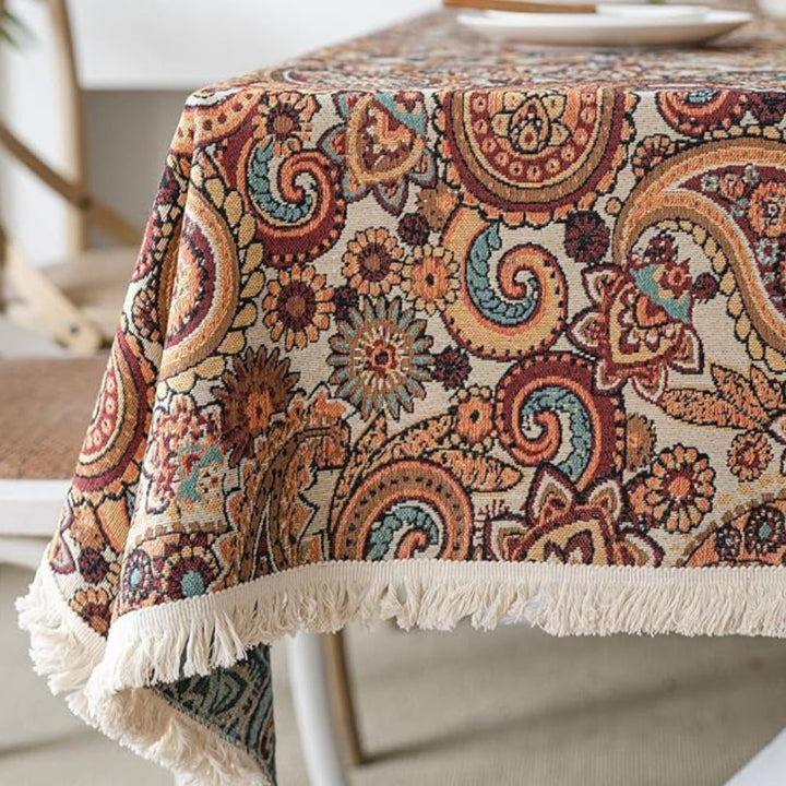Lisslune | Amber Paisley Tassel Tablecloth