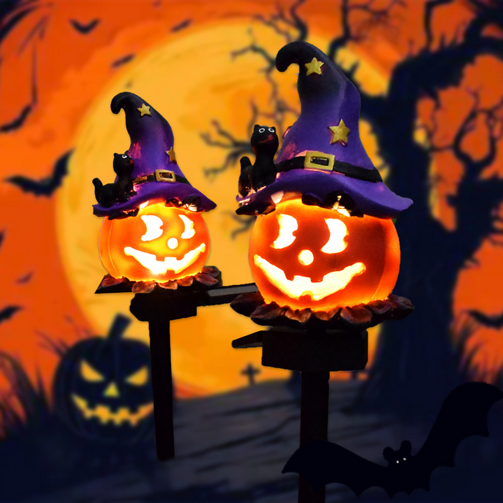 Lisslune | Halloween Solar Lights – Decorative LED Garden Lights with Pumpkin and Witch Designs