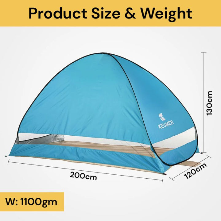 Lisslune | 4-Person Beach Pop-Up Tent for Family Camping, Outdoor Events & Quick Setup