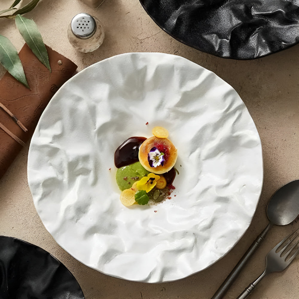 Lisslune | Artisan Wrinkled Paper Ceramic Plate