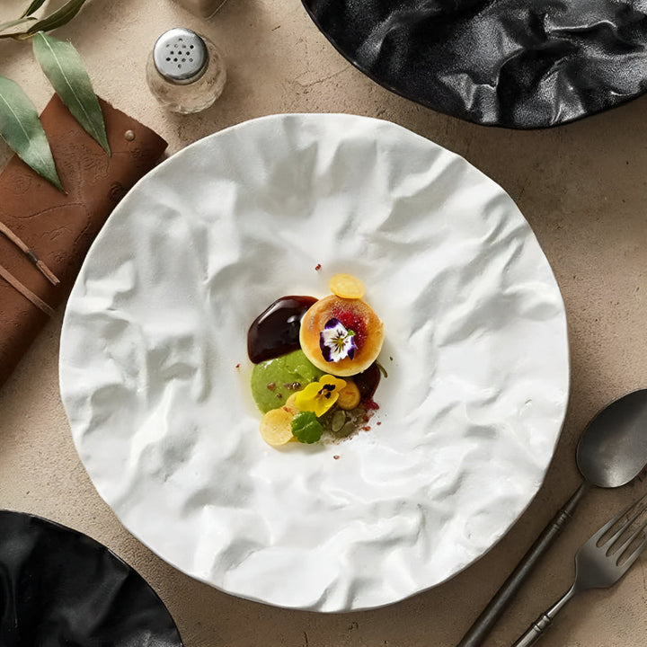Lisslune | Artisan Wrinkled Paper Ceramic Plate