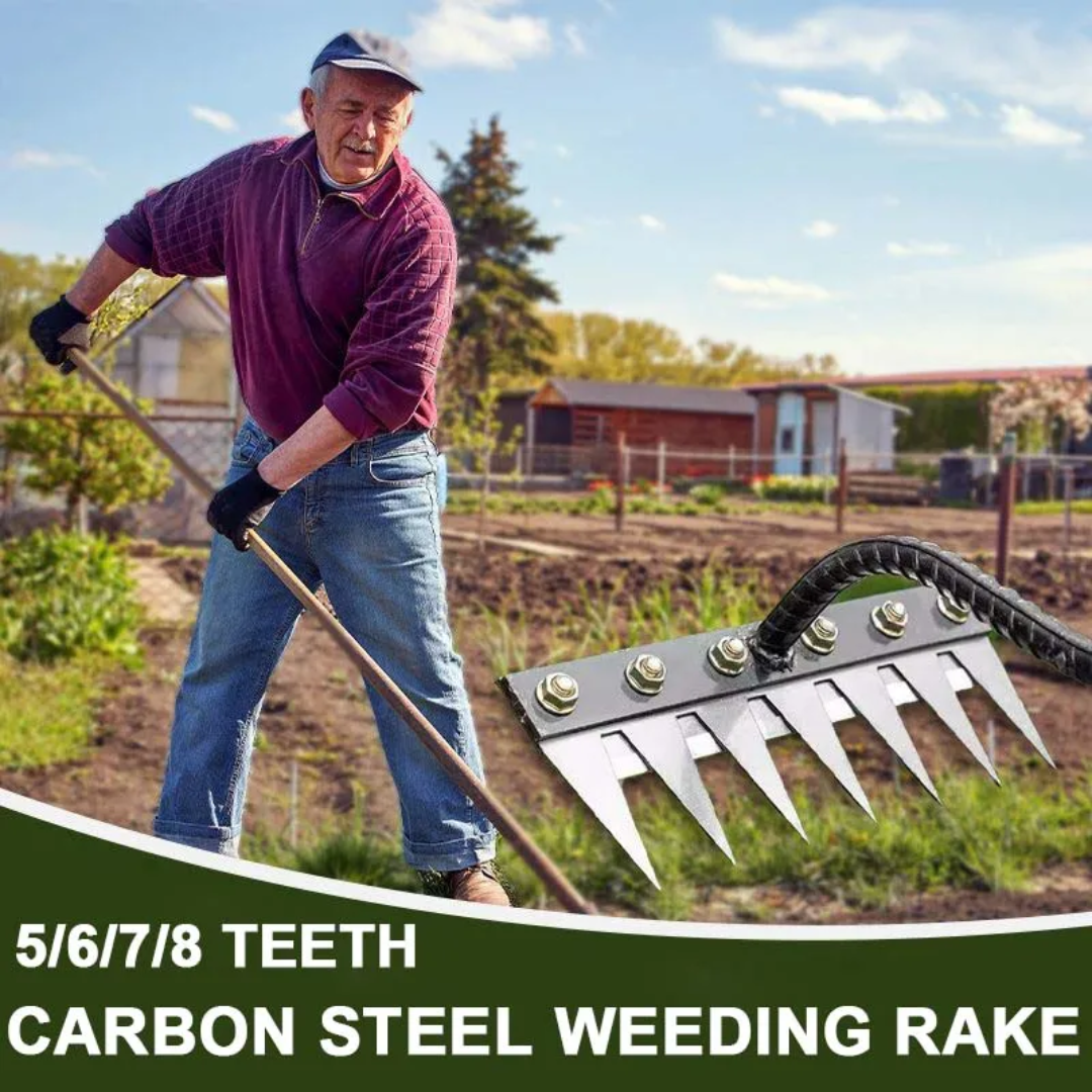 Lisslune | Weeding Rake | Ultra-Durable Steel Teeth & Ergonomic Handle for Effortless Garden Maintenance