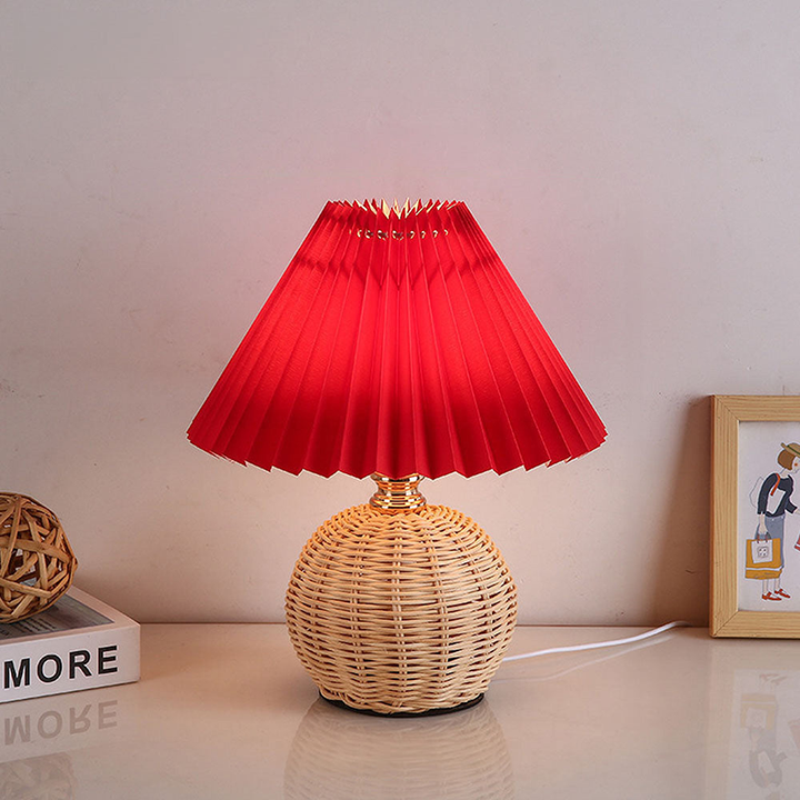 Lisslune | Modern Table Lamp with White Pleated Shade