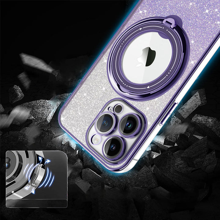 Lisslune | Magnetic Glitter Case with Invisible Stand for iPhone