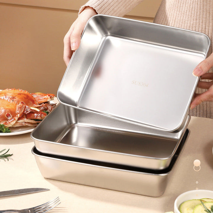 Lisslune | Stainless steel square plate (with lid)