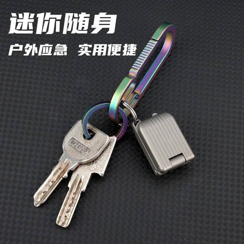 Lisslune | Titanium Mini Folding Keychain: Outdoor, Self-Defense, Portable Express Opener