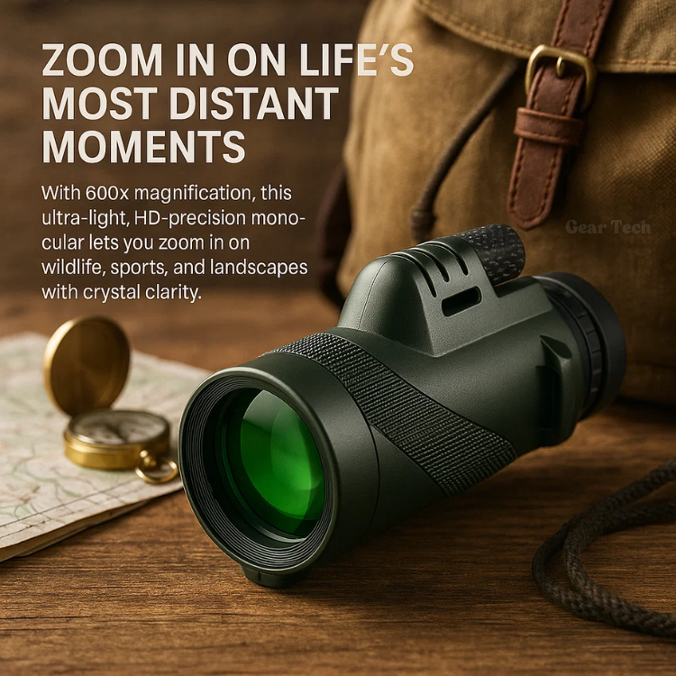 Lisslune | Compact 600x Ultra-Zoom Monocular | HD Lens, Lightweight & Perfect for Hiking, Birdwatching, and Sports Events