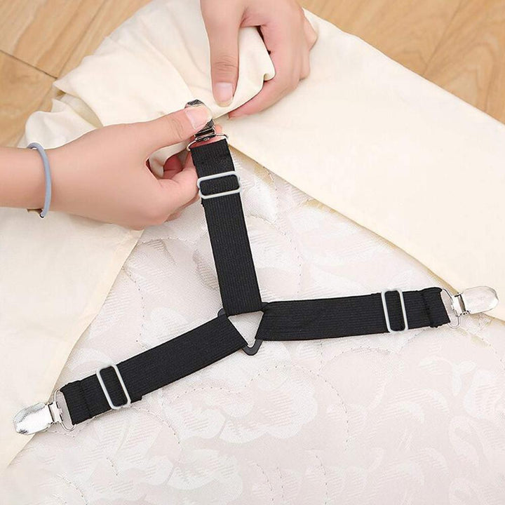 Lisslune | Bed Sheet Tighter, 8-Pack Adjustable Triangular Elastic Band Straps
