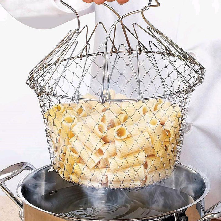 Lisslune | Stainless Steel Retractable Strainer Cooking Basket