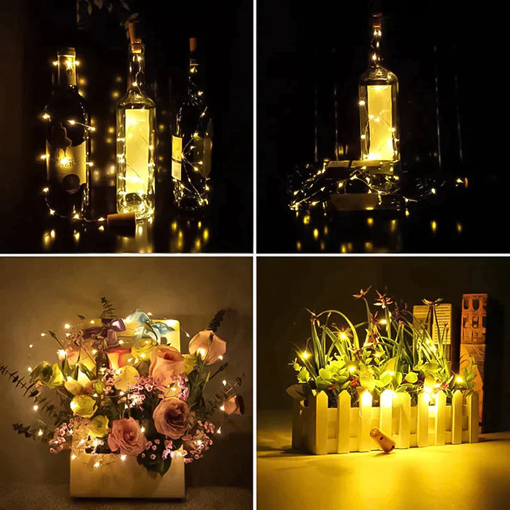 Lisslune | LED Wine Bottle Lights Cork Night Light DIY Decor Lift - Piece