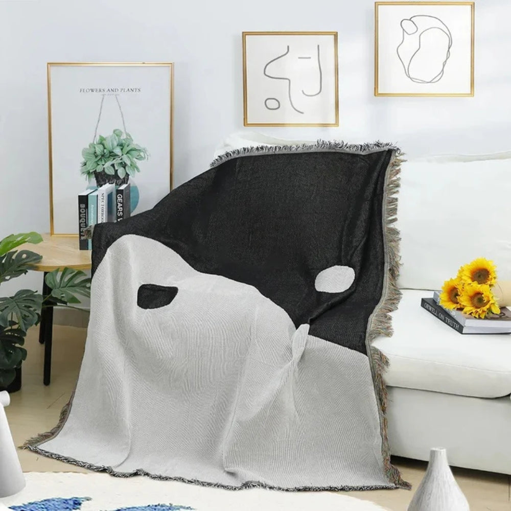 Lisslune | Artistic Yin Yang Tapestry Throw Blanket
