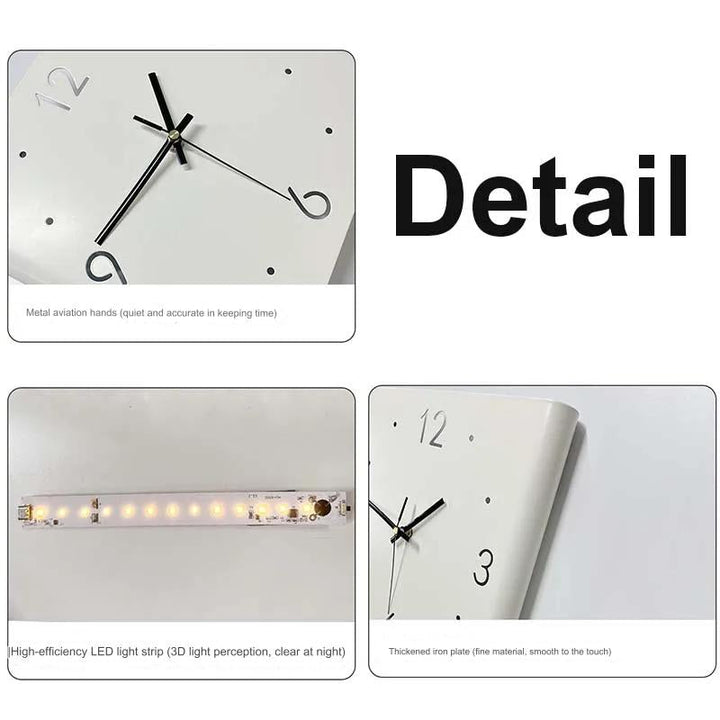 Lisslune | Double-Sided Illuminated Corner Silent Wall Clock