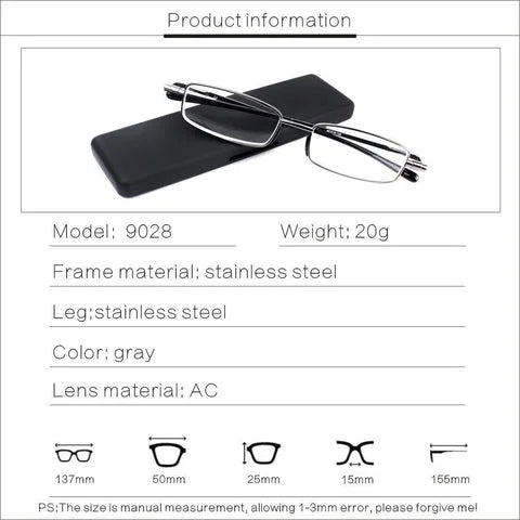 Lisslune | Compact Mens & Ladies Folding Reading Glasses