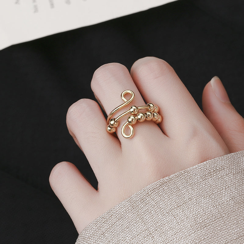 Lisslune | Distribute Your Fear Circle Beads Fidget Ring