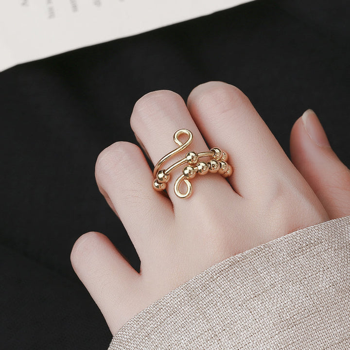Lisslune | Distribute Your Fear Circle Beads Fidget Ring
