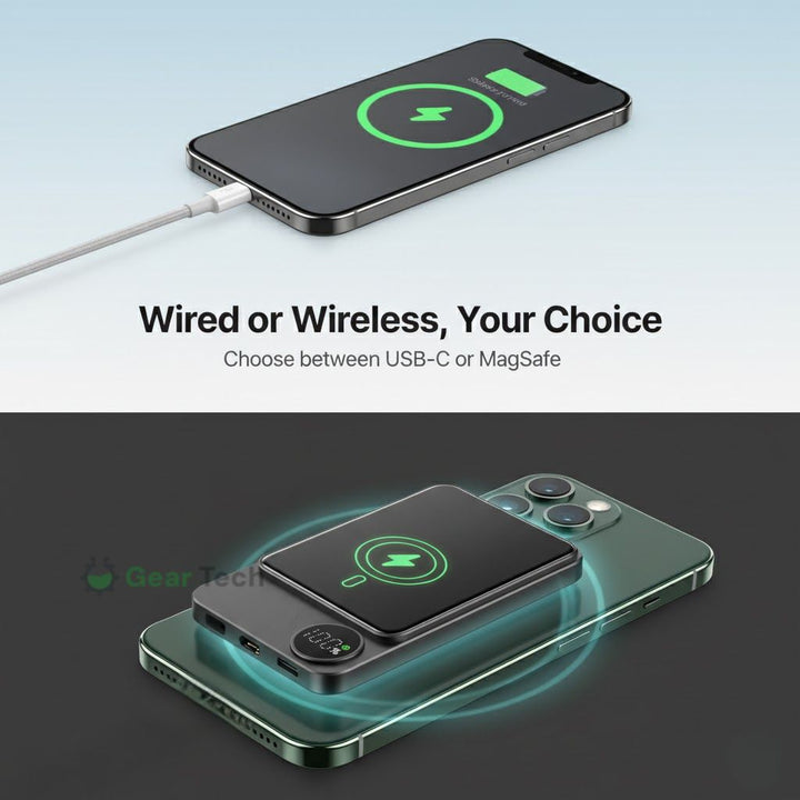 Lisslune | Sleek  Magnetic Fast Charging Power Bank – Wireless, High-Capacity Backup Battery for All Devices