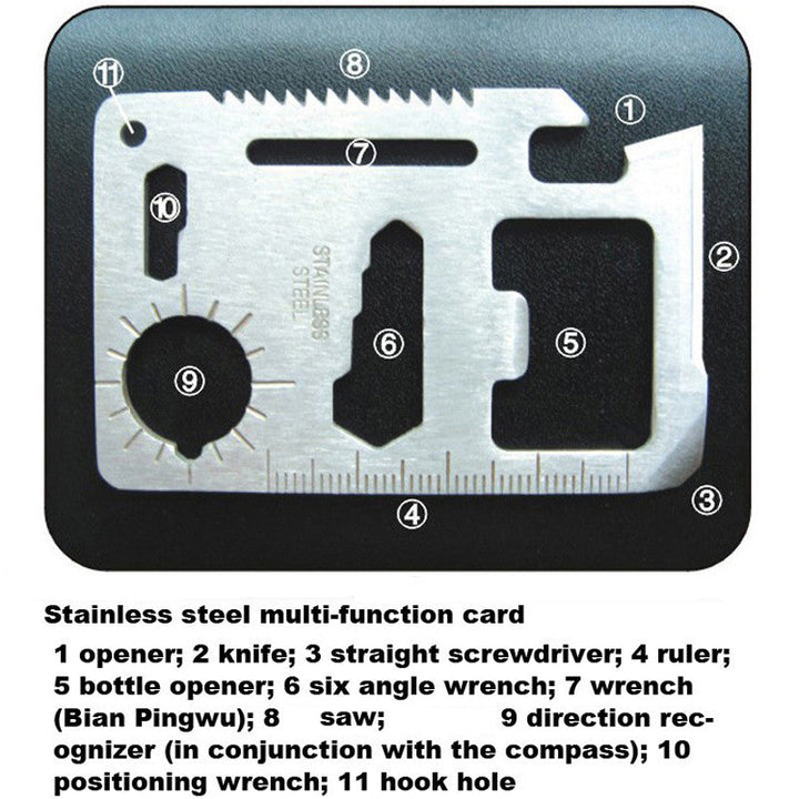 Lisslune | Portable SOS survival kit with 8 tools