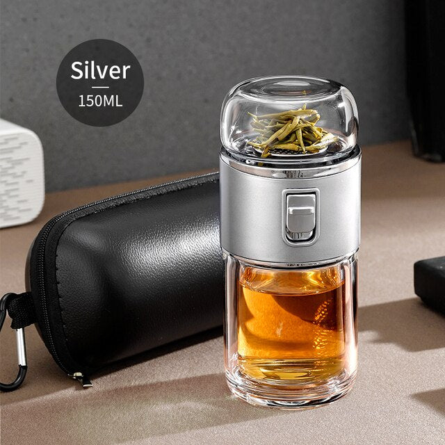Lisslune | Double Glass Tea Infuser Thermos Bottle