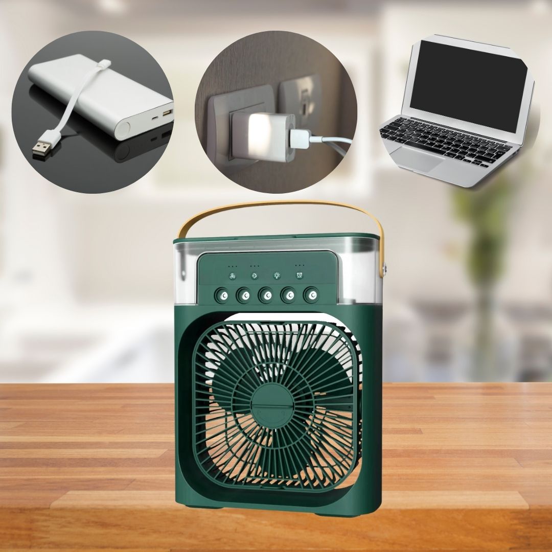 Lisslune | 3-in-1 Air Cooler Humidifier | Portable, Adjustable Fan Speeds & Ideal for Bedrooms, Offices & Small Spaces