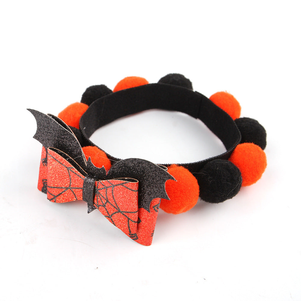 Lisslune | Halloween Pet Collar – Adjustable Dog and Cat Neck with Pumpkin and Skull Designs