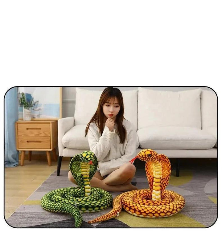 Lisslune | Realistic Cobra Snake Plush Toy - Versatile Educational Cuddly Toy for Home Decor and Play