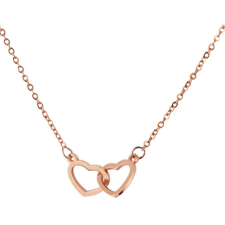 Lisslune | Two Hearts Necklace with Rotating Rose Gift Box