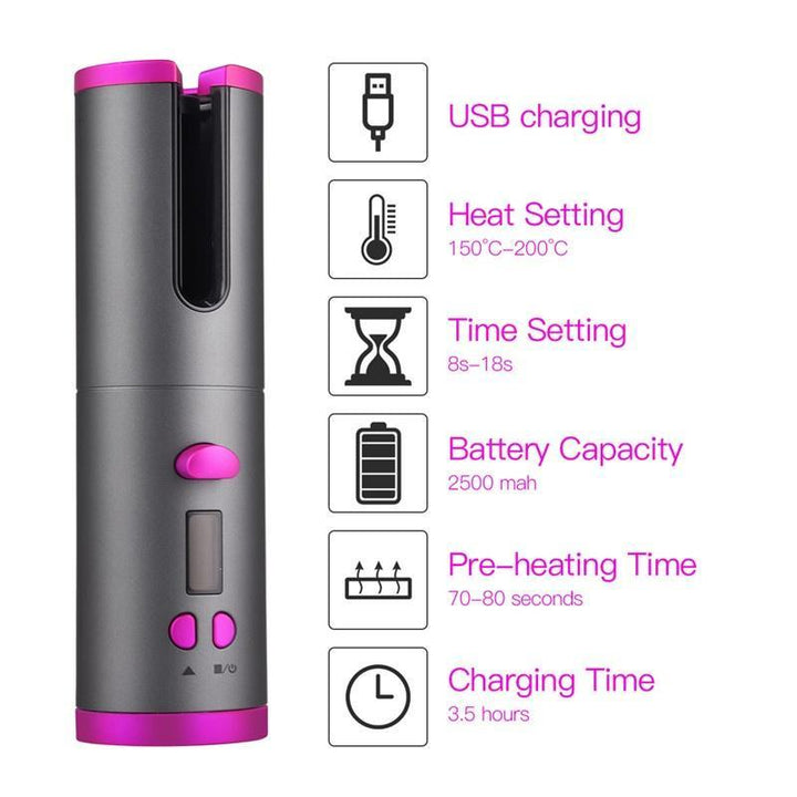 Lisslune | Cordless Auto-Rotation Curling Iron