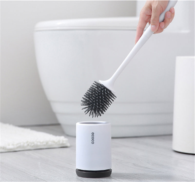 Lisslune | Silicone Toilet Brush with Holder | Modern, Efficient Loo Brush for Home Cleaning