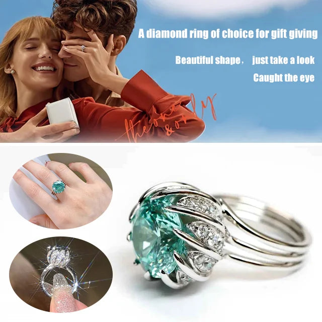 Skorter | 6 Carat Paraiba Blue-green Lotus Diamond Ring