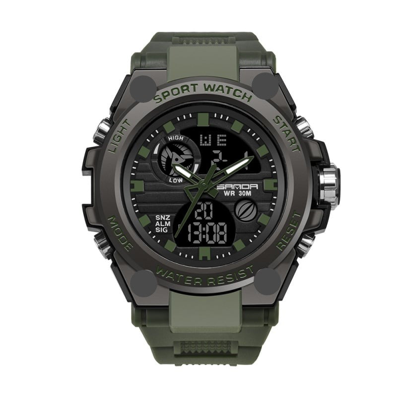 Lisslune | Sporty Dual-Display Mode Multifunctional Waterproof Luminous Men's Wristwatch