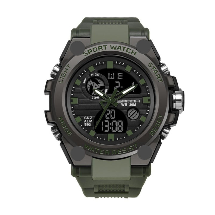 Lisslune | Sporty Dual-Display Mode Multifunctional Waterproof Luminous Men's Wristwatch