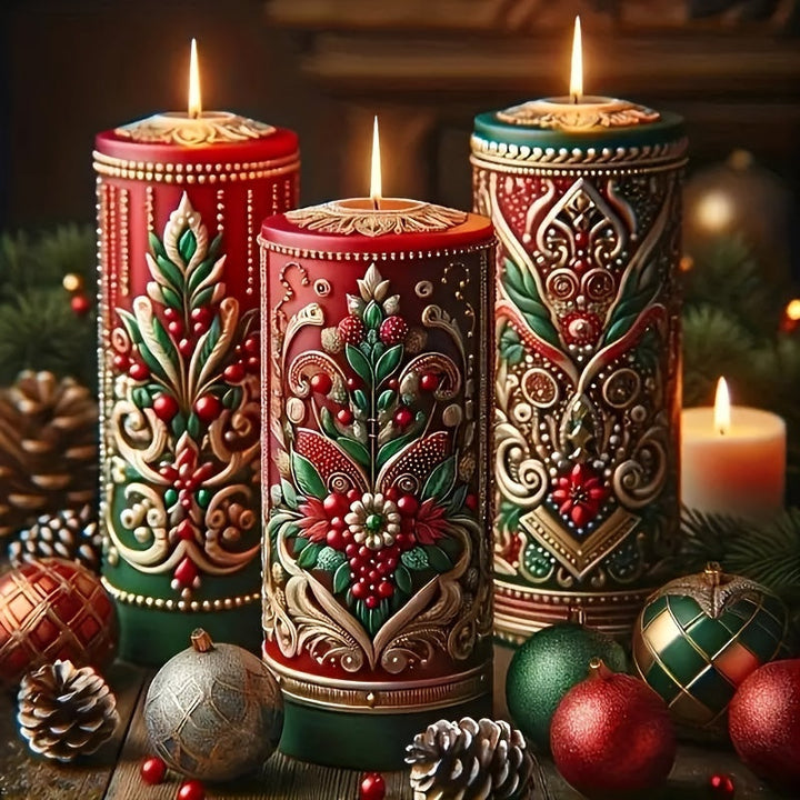 Lisslune | Rustic Christmas Fireplace Candle