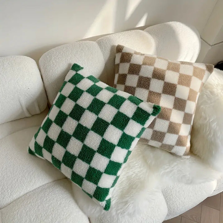 Lisslune | Checkerboard Synthetic Fur Pillowcase
