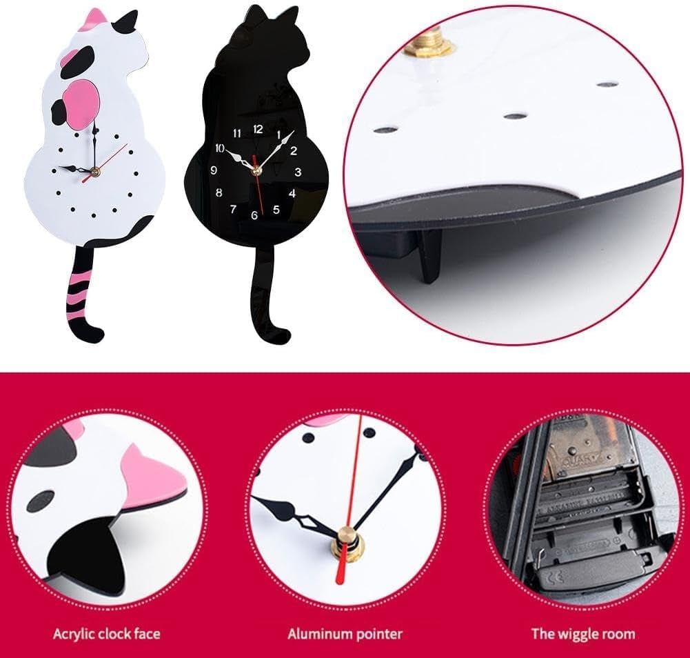 Lisslune | Creative Cute Cat Clock With A Movable Tail