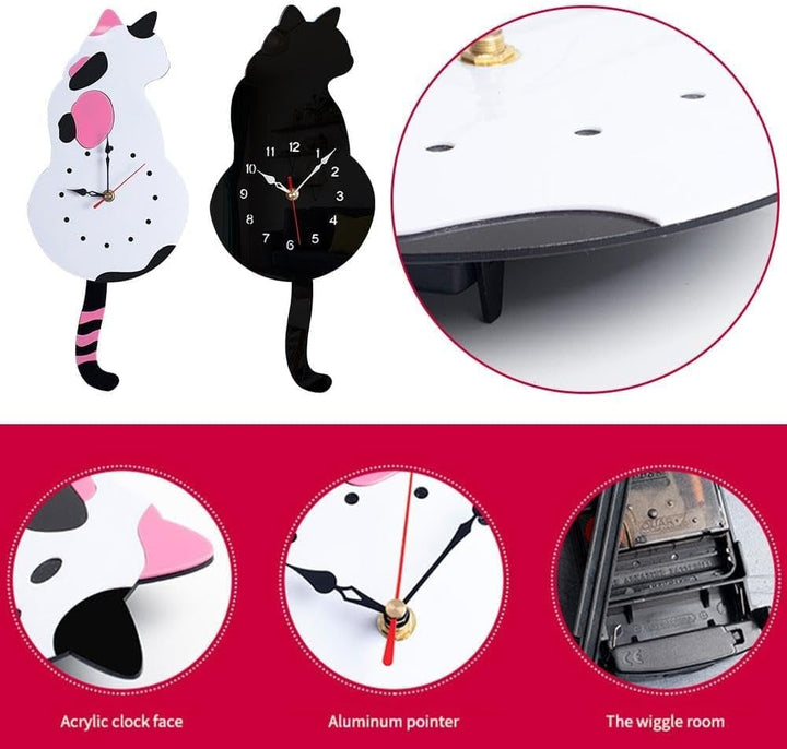 Lisslune | Creative Cute Cat Clock With A Movable Tail