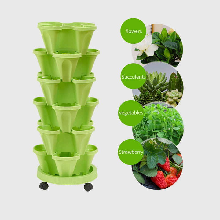 Lisslune | 6-Layer Vertical Plant Tower – Three-dimensional Flowering System for the Garden