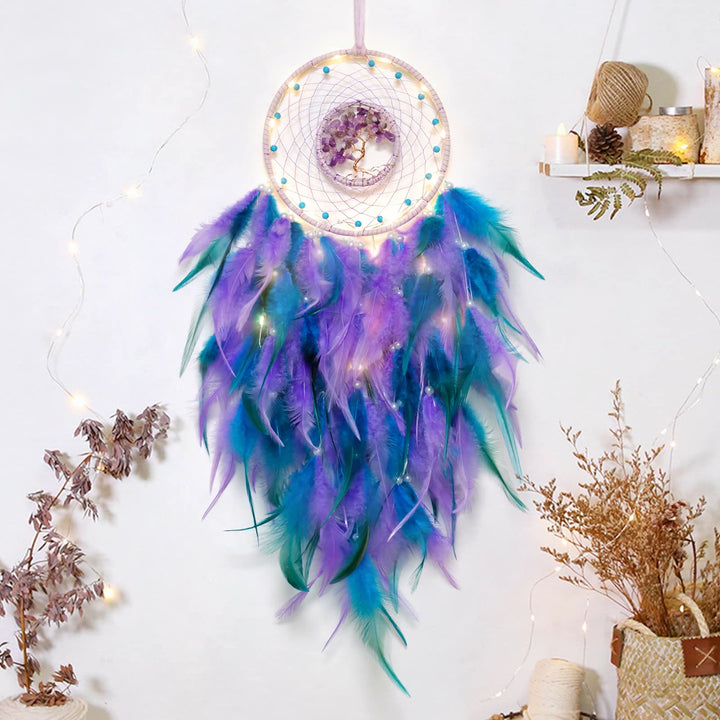 Lisslune | Frendorf Crystal Tree of Life Feather Glow Dreamcatcher