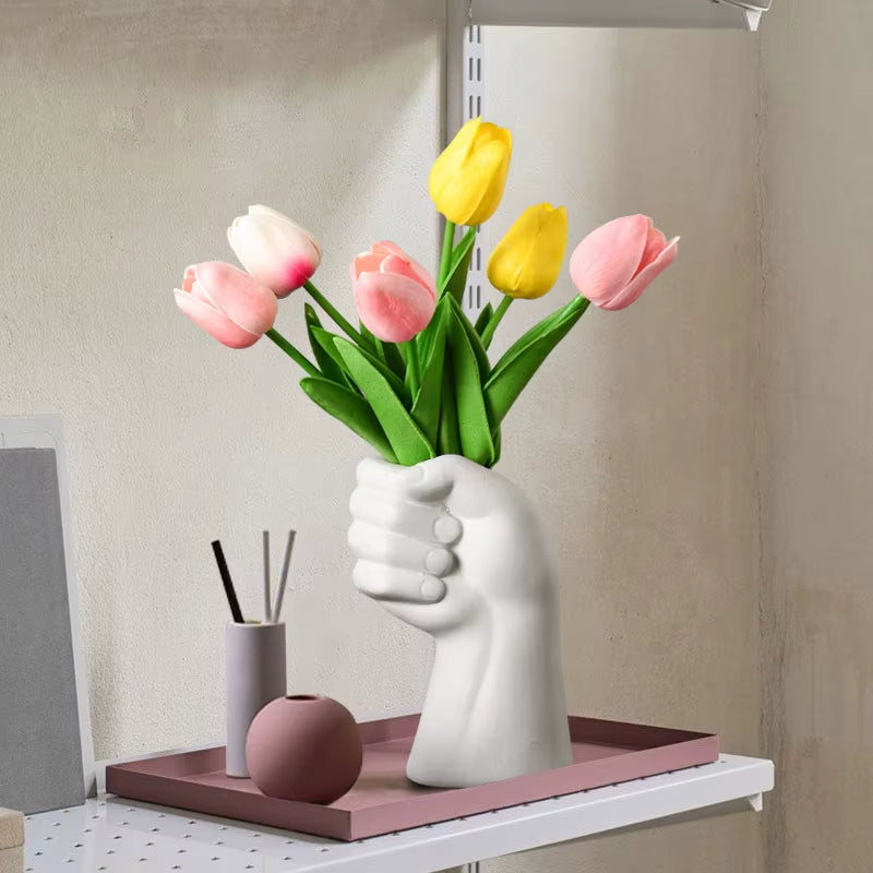 Lisslune | Artistic Hand Gesture Ceramic Tabletop Flower Vase