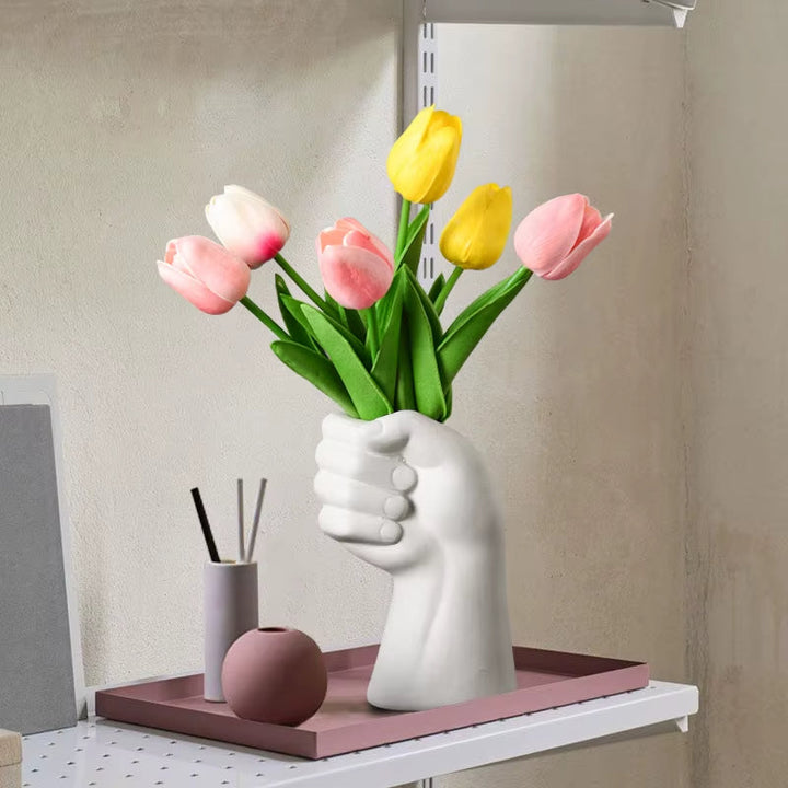 Lisslune | Artistic Hand Gesture Ceramic Tabletop Flower Vase