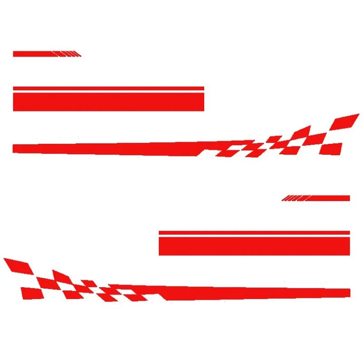 Lisslune | 6Pcs Racing Stripe Vinyl Decal Set for Car Hood, Side, Rearview Mirror