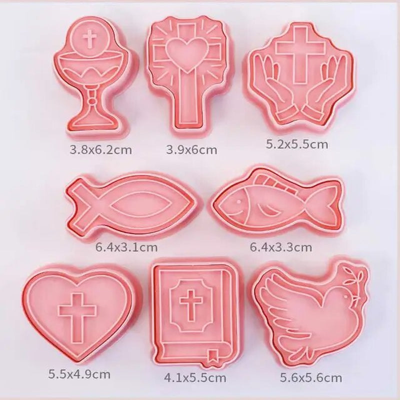 Lisslune | 8 Pieces/Set DIY Cake Decoration Tools Christmas Cartoon Cookie Cutter Set Plastic Baking Molds Cookie Tools