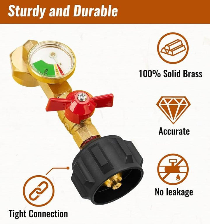 Lisslune |  Top-Rated Propane Refill Elbow Adapter with Tank Gauge