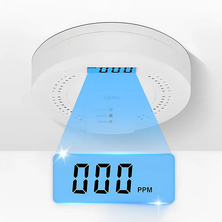 Lisslune | Carbon Monoxide Detector | Reliable Alarm Sensor with LCD Display for Home Safety