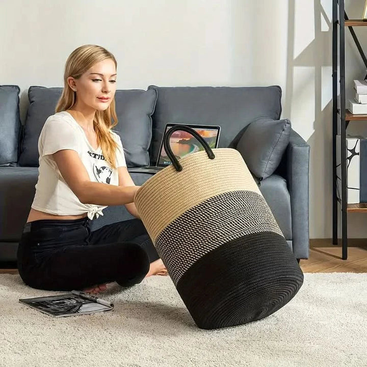 Lisslune | WeaveBasket - Robust laundry storage made of braided rope
